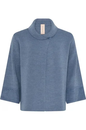 Skovhuus Strik, Dame, Blå, M, Uld, Uld Cape Cardigan Indigo