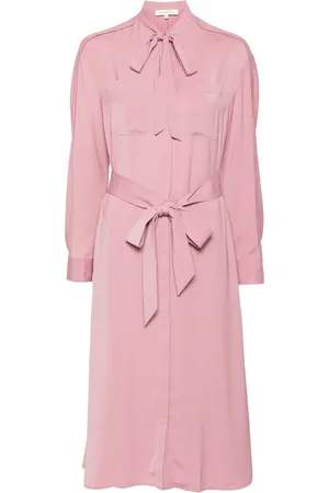Maison Kitsuné Kjole, Dame, Lyserød, L, Bomuld, Afslappet Skjortekjole
