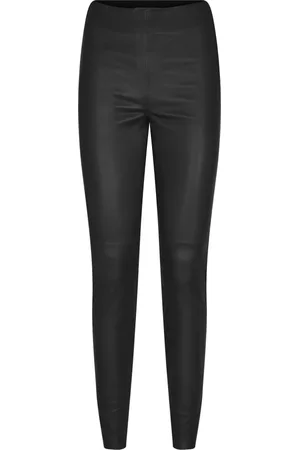 Mos Mosh Bukser, Dame, Sort, S, Læder, Sort læder leggings strækbart fit
