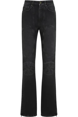 Jean Paul Gaultier Jeans, Dame, Sort, W25, Denim, Vintage Sort Denim Jeans med Snøring