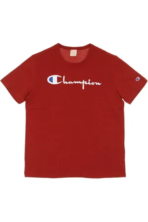Champion Top, Herre, Rød, L, Hamp, Mørkerød Crewneck Tee T-Shirt