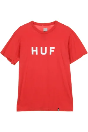 Huf Top, Herre, Rød, S, Logo Herre T-shirt Rød/Hvid