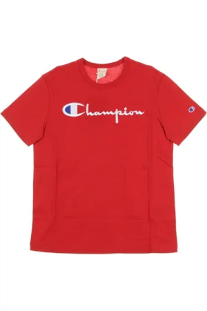 Champion Top, Herre, Rød, XL, Hamp, Rød Crewneck Tee til Mænd