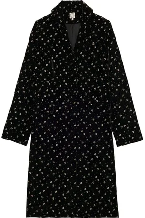 Inès de la Fressange Frakke, Dame, Sort, XL, Uld, Franck Coat