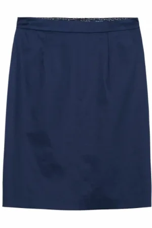 GANT Nederdel, Dame, Blå, L, Satin, Satin Stretch Nederdel