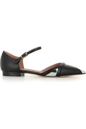 MALONE SOULIERS Sko, Dame, Sort, 38 1/2 EU, Læder, Sorte spidse flade sko