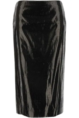 Alexander McQueen Nederdel, Dame, Sort, S, Uld, Stilfuld Sort Lærred Nederdel