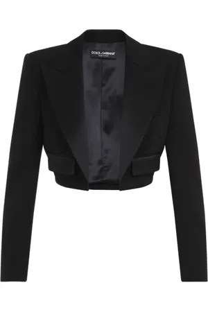 Dolce & Gabbana Jakke, Dame, Sort, S, Uld, Luksuriøs Sort Uld Silke Blazer