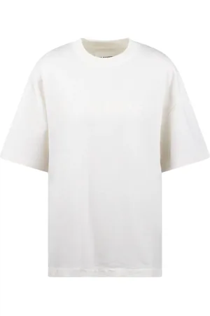 Jil Sander Top, Dame, , XS, Bomuld, Boxy Crew Neck Logo T-Shirt