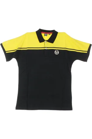 Sergio Tacchini Top, Herre, Sort, M, Kortærmet polo i sort/sennep