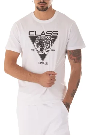 Roberto Cavalli Top, Herre, Hvid, L, Herre Logo T-shirt
