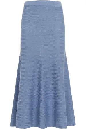 GABRIELA HEARST Nederdel, Dame, Blå, S, Cashmere, Blå Cashmere Nederdel Aw24