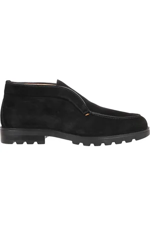 santoni Sko, Herre, Sort, 41 EU, Uld, Stilfulde Slip-On Loafers
