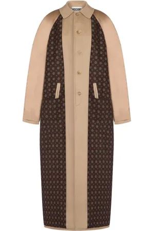 Moschino Frakke, Dame, Brun, XS, Bomuld, To-farvet Bomuld-Uld Frakke