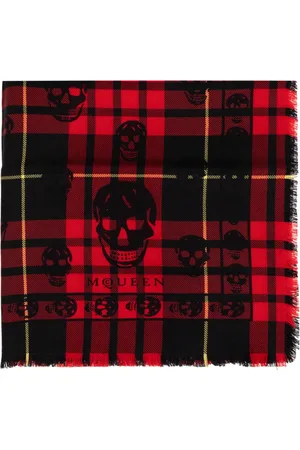 Alexander McQueen Tilbehør, Herre, Rød, ONE SIZE, Uld, Uldtørklæde