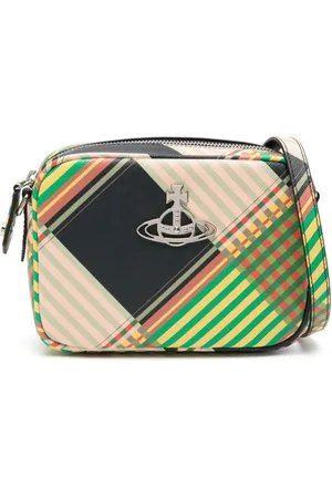 Vivienne Westwood Taske, Dame, Flerfarvet, ONE SIZE, Uld, Tekstureret Multifarvet Kamp Tartan Skuldertaske