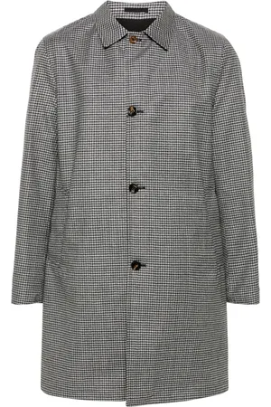 Kired Frakke, Herre, Sort, L, Uld, Vendbar Houndstooth Uldfrakke