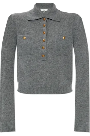 Chloé Strik, Dame, Grå, L, Uld, Polo Sweater