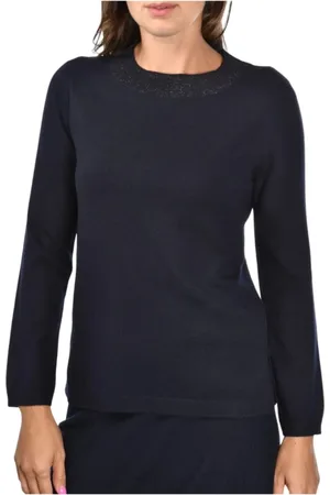 Gran Sasso Strik, Dame, Blå, 2XL, Cashmere, Kashmir Lurex Sweater