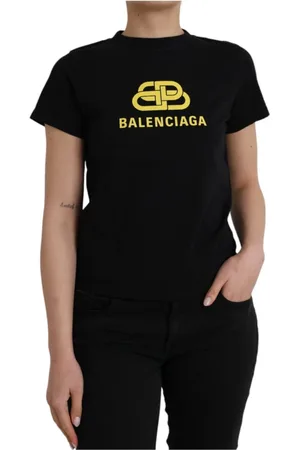 Balenciaga Top, Dame, Sort, XL, Bomuld, Sort Logo Print Bomuld T-shirt