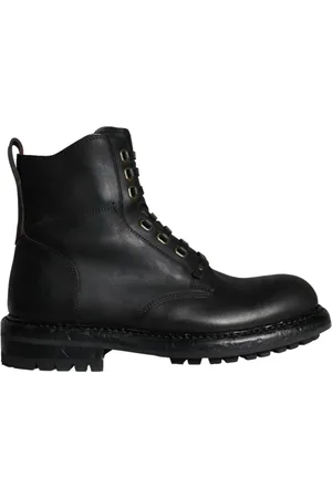Dolce & Gabbana Sko, Herre, Sort, 40 EU, Læder, Sort Læder Mid Calf Støvler
