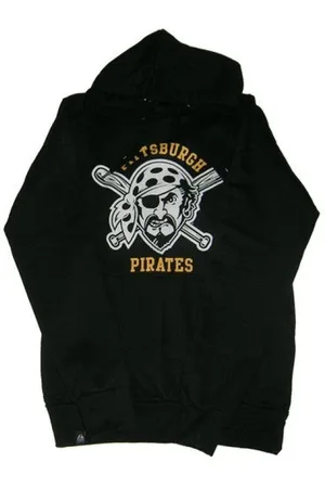 Majestic Sweathshirts & Hoodies, Herre, Sort, S, Pittsburgh Pirates Sort/Gul Hættetrøje Sweatshirt