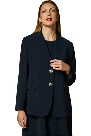 Persona by Marina Rinaldi Jakke, Dame, Blå, 6XL, Bomuld, Komfort-Triacetat Blazer med Moderne Stil