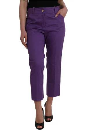 Bencivenga Bukser, Dame, Lilla, XL, Bomuld, Lilla bomuld Straight Cropped Bukser