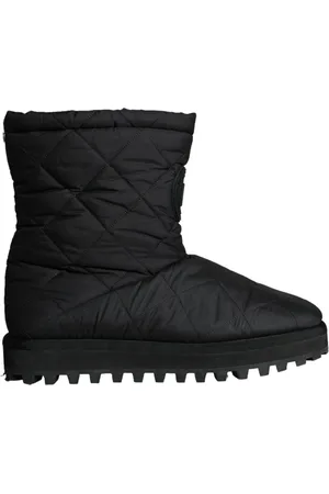 Dolce & Gabbana Sko, Dame, Sort, 44 EU, Nylon, Sort Nylon Polstret Mid Calf Støvler