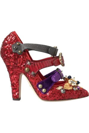 Dolce & Gabbana Sko, Dame, Rød, 36 EU, Læder, Røde Krystal Mary Jane Pumps