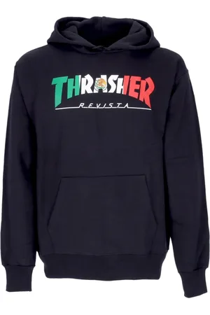 Thrasher Sweathshirts & Hoodies, Herre, Sort, S, Bomuld, Mexico Sort Hættetrøje Langærmet Sweatshirt
