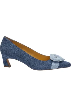 Fabienne Chapot Sko, Dame, Blå, 39 EU, Denim, Hjerte Spænde Denim Pumps