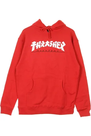 Thrasher Sweathshirts & Hoodies, Herre, Rød, S, Uld, Godzilla Rød/Hvid Hættetrøje