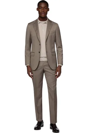 Boggi Milano Jakkesæt, Herre, , M, Uld, Herringbone Suit i Ren Uld