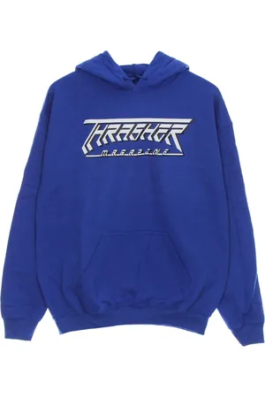 Thrasher Sweathshirts & Hoodies, Herre, Blå, XL, Bomuld, Royal Logo Hood Herre Hoodie