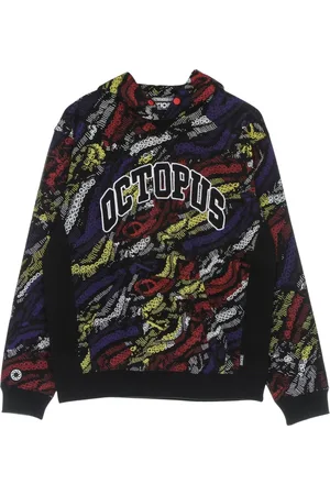 Octopus Sweathshirts & Hoodies, Herre, Flerfarvet, XL, Bomuld, Sort Letvægts Hættetrøje Deco
