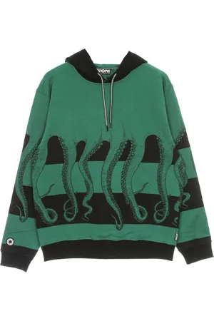 Octopus Sweathshirts & Hoodies, Herre, Grøn, XL, Bomuld, Letvægts hættetrøje med blæksprutte logo