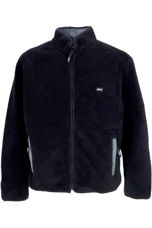 Obey Jakke, Herre, Sort, M, Uld, Vendbar Sherpajakke Sort