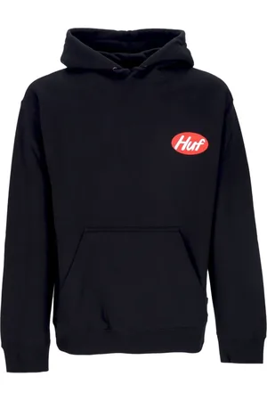 Huf Sweathshirts & Hoodies, Herre, Sort, L, Bomuld, Sort hættetrøje med kængurulomme