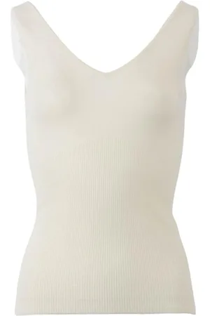 CRUSH Top, Dame, Hvid, M, Ribbet Tank Top Beige