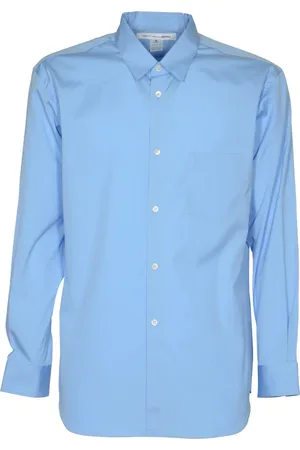 Comme des Garçons Skjorte, Herre, Blå, L, Bomuld, Blå Bomuld Poplin Almindelig Skjorte