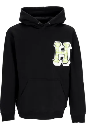 Huf Sweathshirts & Hoodies, Herre, Sort, XL, Bomuld, Sort Fleeceforet hættetrøje med logo