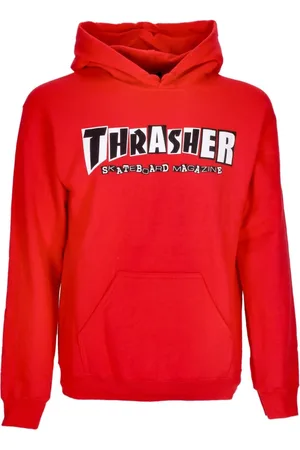 Thrasher Sweathshirts & Hoodies, Herre, Rød, L, Bomuld, Rød hættetrøje med tilpasset logoprint