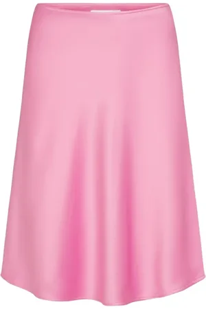 Juvia Nederdel, Dame, Lyserød, XS, Satin, Satin Nederdel i