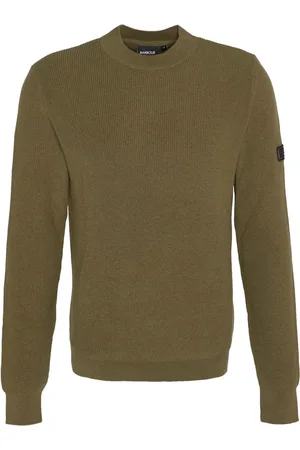 Barbour Strik, Herre, Grøn, M, Bomuld, Tidløs rund hals sweater grøn
