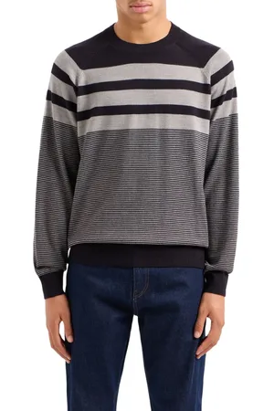 Armani Exchange Strik, Herre, Blå, L, Uld, Navy Driftwood Uld Akryl Sweater