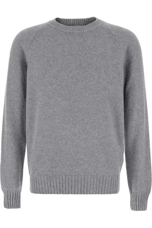 LA FILERIA Strik, Herre, Grå, M, Cashmere, Grå Cashmere Sweater Girocollo Stil