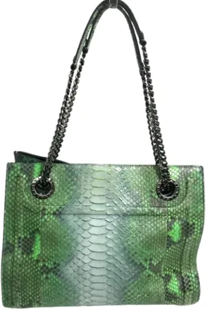 Bvlgari Pre-owned, Dame, Grøn, ONE SIZE, Uld, Pre-owned Stof skuldertasker