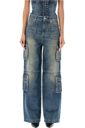MISBHV Jeans, Dame, Blå, W25, Denim, Blå Denim Cargo Jeans Aw24