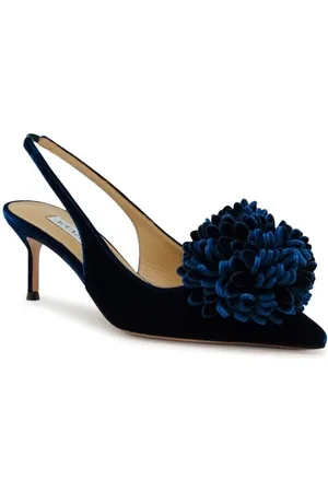 Aquazzura Sko, Dame, Blå, 37 EU, Blå Velvet Couturier Pumps
